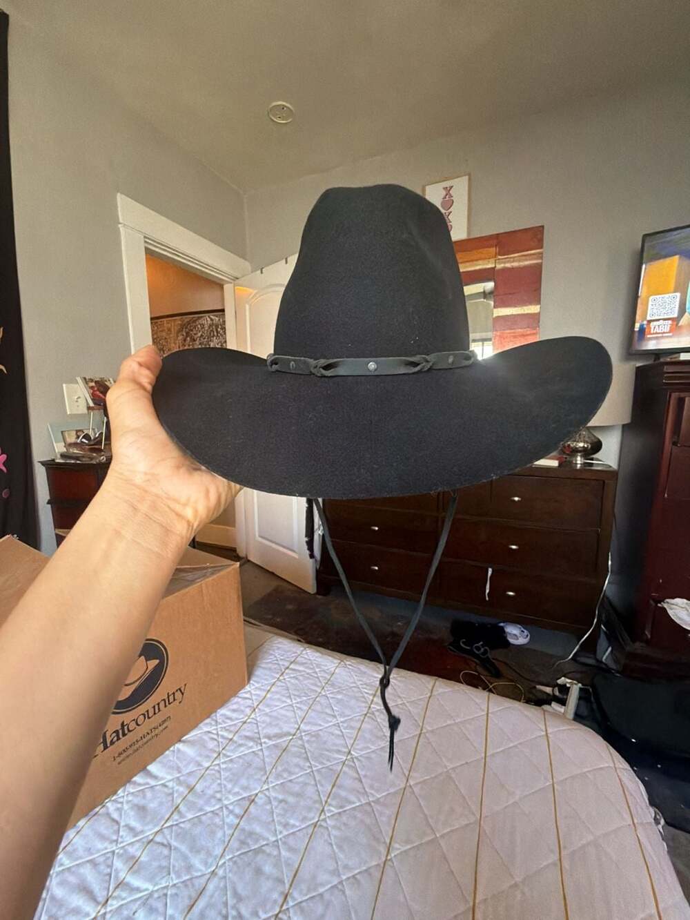 Eddy Bros Black Wool Western Cowboy Hat Size 7